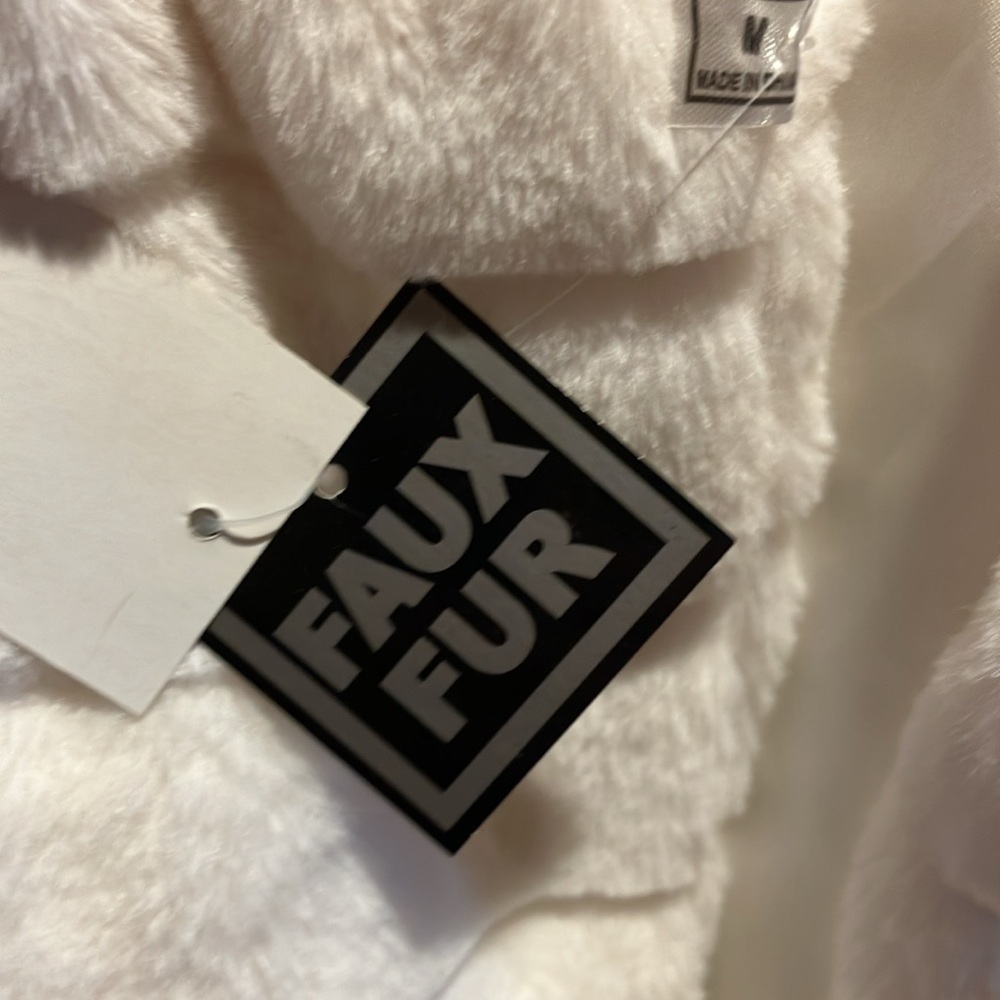 NWT Beauties girls medium ivory faux fur vest with belt + leggings girls Med - Picture 5 of 6